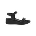 ECCO Flowt Wedge LX Leather Sandal in Black 36