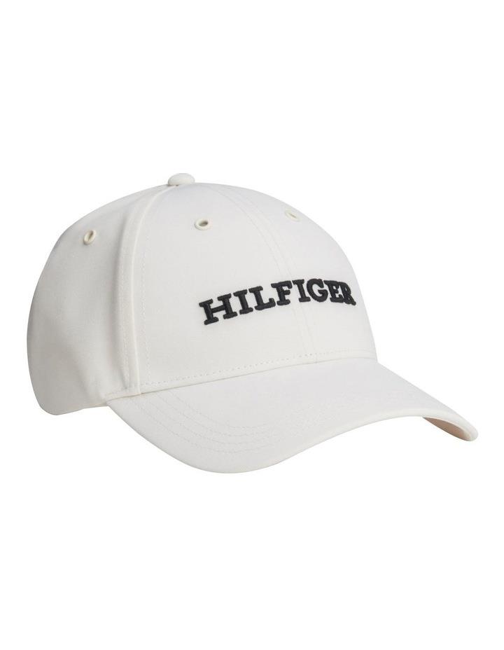 Tommy Hilfiger Logo Applique Baseball Cap in White Ivory One Size
