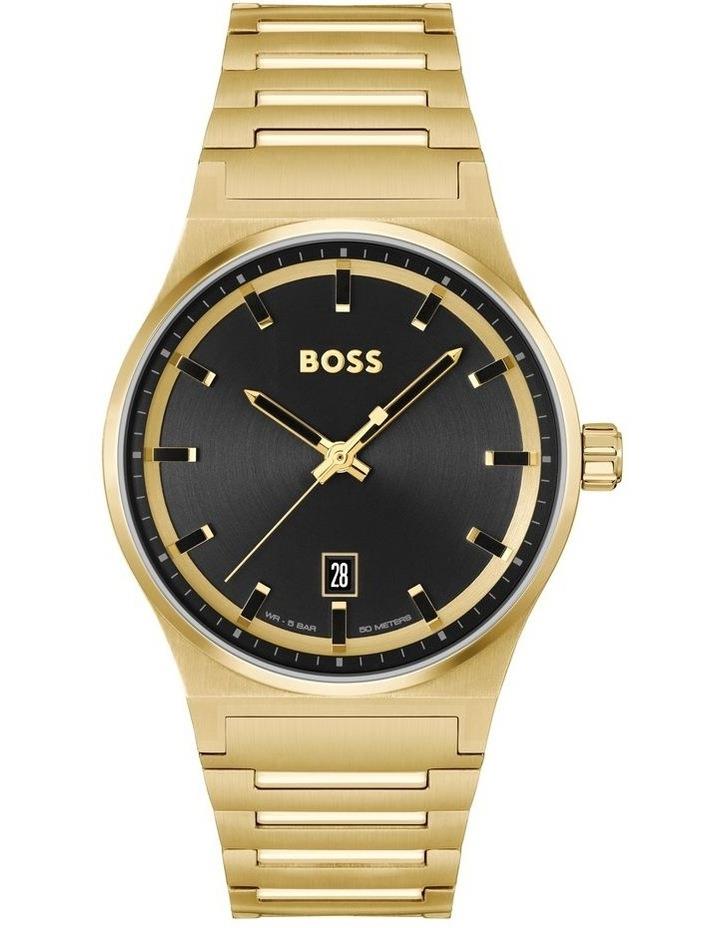 Hugo Boss Candor Ionic Plated Gold Steel Watch in Black