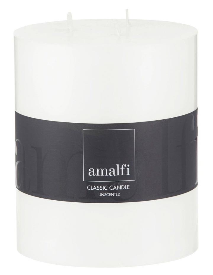 Amalfi Classic Unscented Wide 3 Wick Pillar Candle 12.5x15cm in White