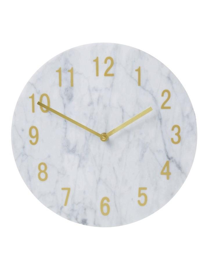 Amalfi White Marble Wall Clock in White
