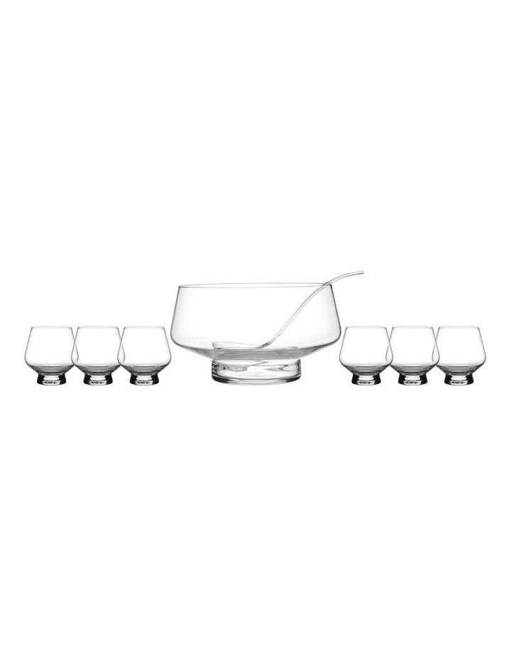 Maxwell & Williams Diamante Footed Punch Bowl Set 8.5L 7 Piece in Clear White