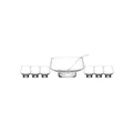Maxwell & Williams Diamante Footed Punch Bowl Set 8.5L 7 Piece in Clear White