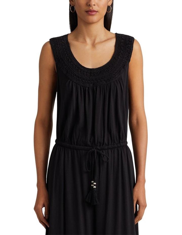 Lauren Ralph Lauren Crocheted Jersey Sleeveless Dress in Black US 2 / AU 6