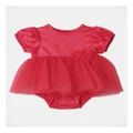 Sprout Satin And Tulle Occasion Bodysuit in Rose Red 0