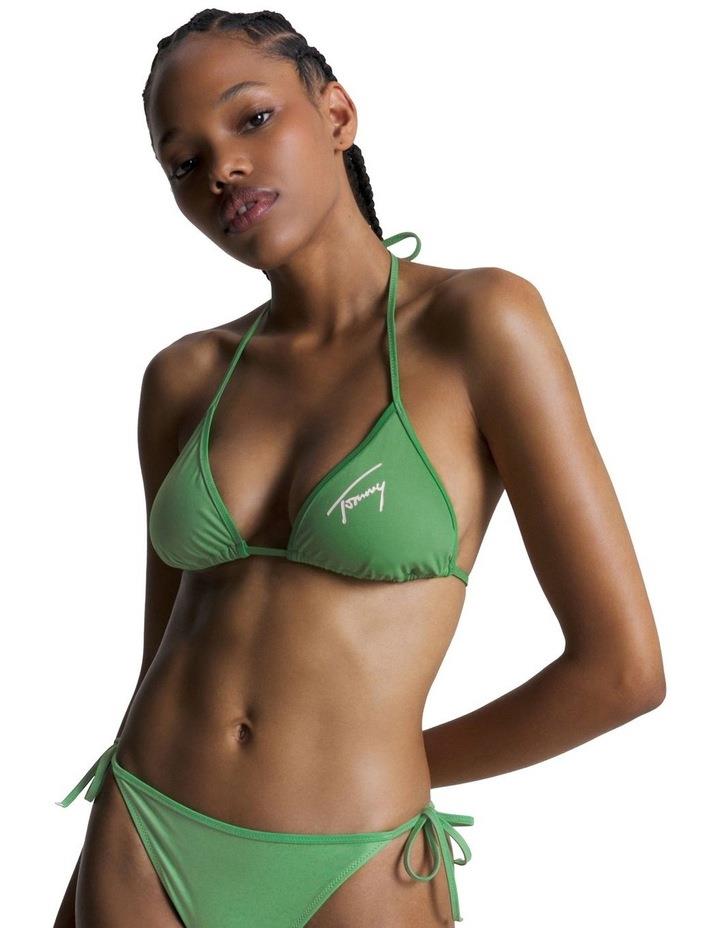 Tommy Hilfiger Signature Triangle Bikini Top in Green Sage S