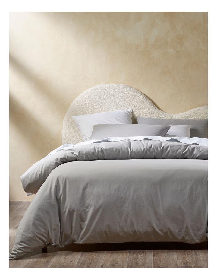 Vue Stonewashed Cotton Quilt Cover Set in Ash Grey Double