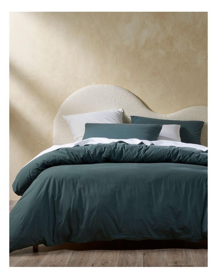 Vue Stonewashed Cotton Quilt Cover Set in Dusky Green single