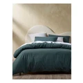 Vue Stonewashed Cotton Quilt Cover Set in Dusky Green King