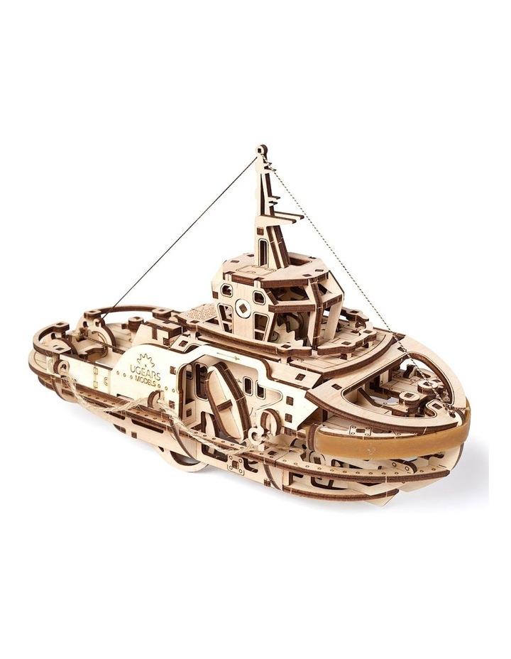 UGEARS Tugboat 169 Piece Wooden 3D Puzzle Gift Set Natural