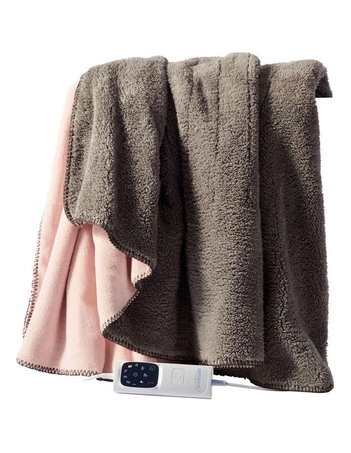 Sunbeam Reversible Sherpa Heated Throw in Pink/Grey Pink One Size