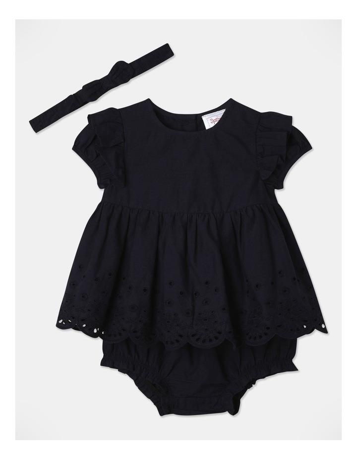 Sprout Broderie Top, Bloomer And Headband Occasion Set in Navy 00