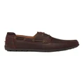 Hush Puppies Flood Boat Leather Shoes in Port Wild Burgundy 6