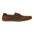 Hush Puppies Flood Boat Leather Shoes in Tan Wild/Brown Wild Tan 6