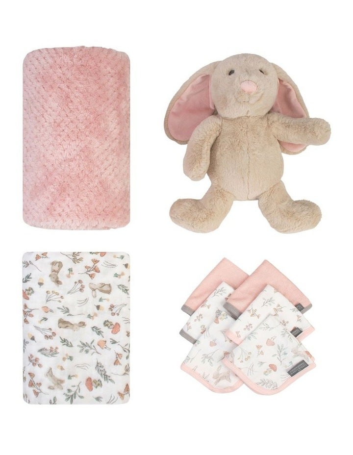 The Little Linen Company Boxed Gift Set Harvest Bunny Lt Pink One Size
