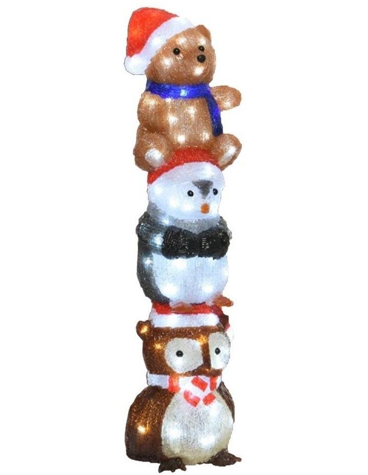 Lexi Lighting Acrylic Owl Penguin And Bear Stacked H63cm Assorted