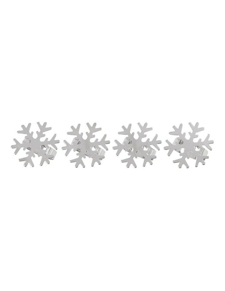 Bread and Butter Napkin Rings Snow Flake 4 Pack in Silver