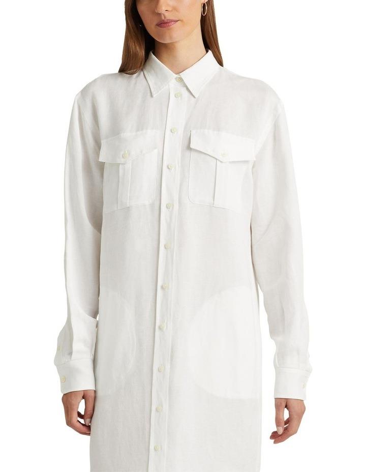 Lauren Ralph Lauren Linen-Blend Shirtdress in White US 6 / AU 10