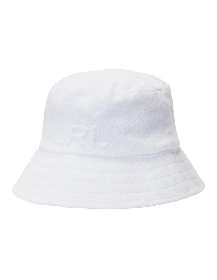 Lauren Ralph Lauren Logo Cotton Terry Bucket Hat in White One Size