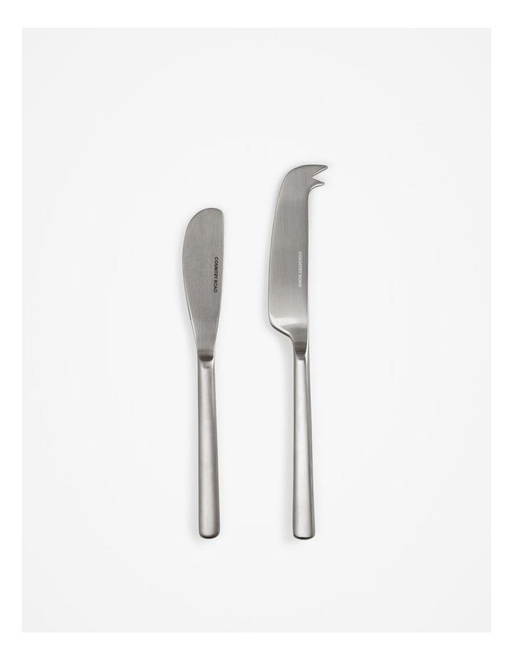 Country Road Nolan Cheese Knife Set Of 2 in Brushed Steel Ns
