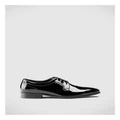 Politix Patent High Shine Derby Lace Up Shoes in Black 42