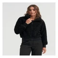 ONLY Ewellie Sherpa Bomber Jacket in Black M