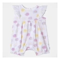 Sprout Dragonfly Floral Bubble Romper in White Assorted 1