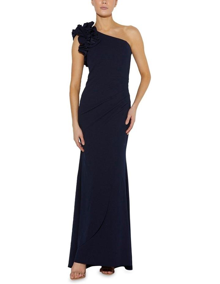 Montique Amelia Asymmetrical Gown in Navy 14