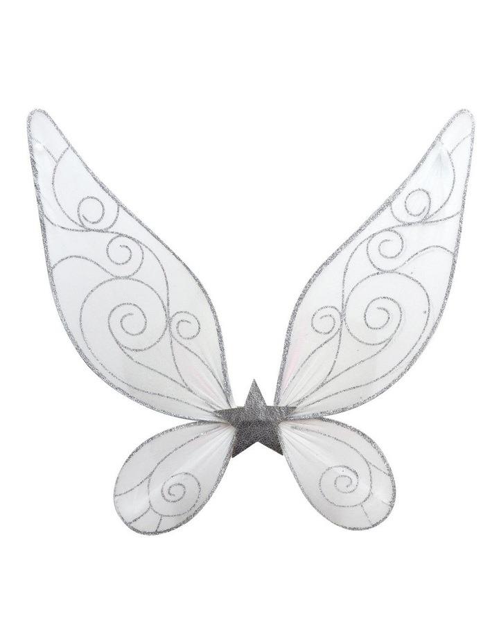Pink Poppy Christmas Holiday Glimmer Angel Wire Wings in Silver White One Size