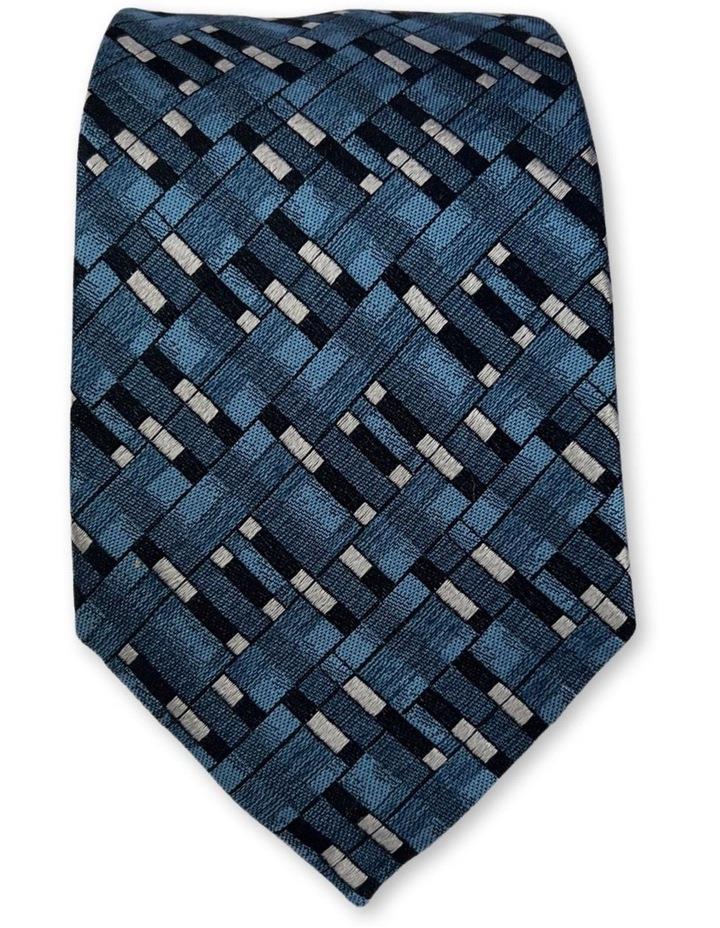 Declic Feltre Pattern Tie in Steel Blue OSFA