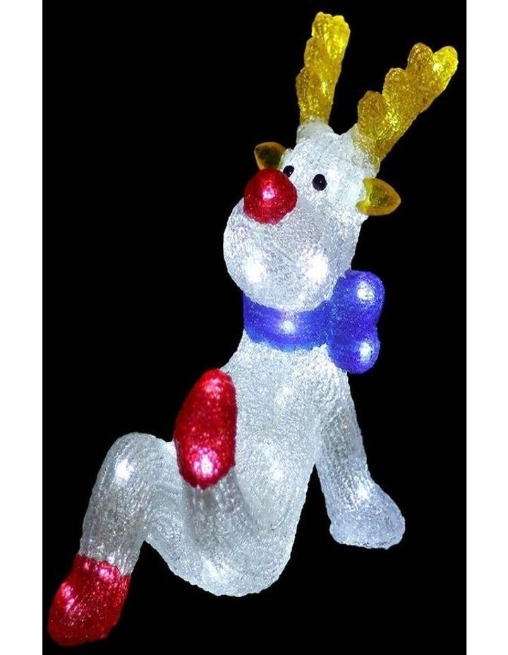 Lexi Lighting Acrylic Sitting Red Nose Reindeer H27cm Assorted