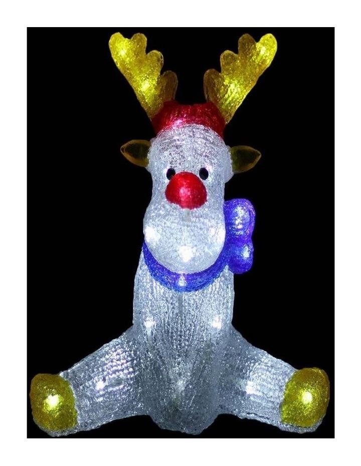 Lexi Lighting Acrylic Sitting Red Nose Reindeer H30cm Assorted