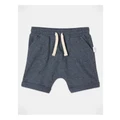 Sprout French Terry Bear Novelty Shorts in Dusty Blue 000