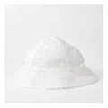 Sprout Widebrim Broderie Hat In White XXS