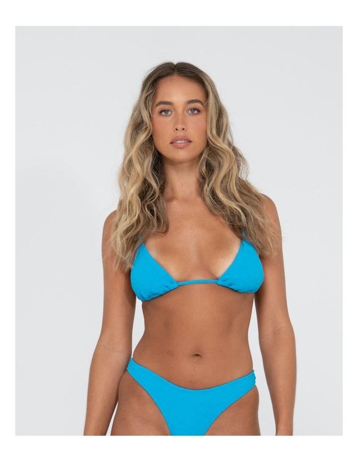Rusty Sandalwood Slick Triangle Bikini Top in Blue 10