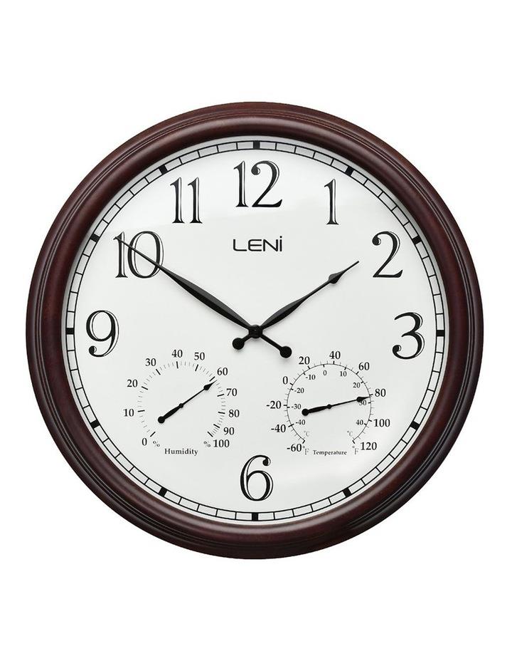 LENI Metal Outdoor Wall Clock With Thermometer 60cm in Rust