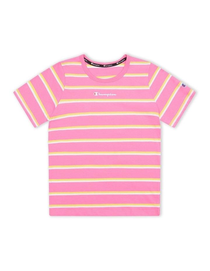 Champion Junior Tee in Stripe Pink 8