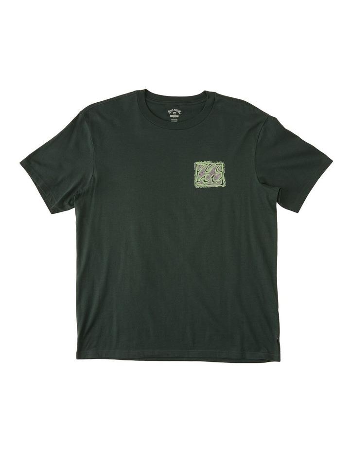 Billabong Crayon Wave T-shirt in Dark Forest Green 10