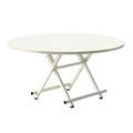 SOGA Portable Round Dining Table in White