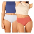 Ambra Seamless Smoothies G-String 2 Pair Pack in Desert Sand/ Cool Bl Rose 16-18