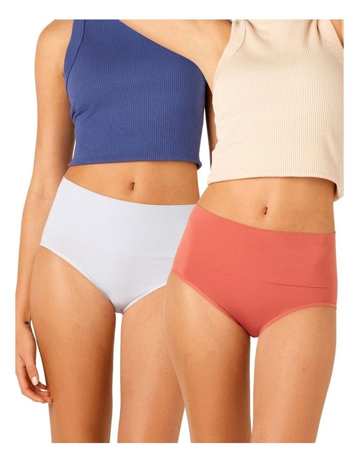 Ambra Seamless Smoothies Full Brief 2 Pair Pack in Desert Sand/ Cool Bl Rose 8-10