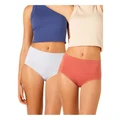 Ambra Seamless Smoothies Full Brief 2 Pair Pack in Desert Sand/ Cool Bl Rose 10-12