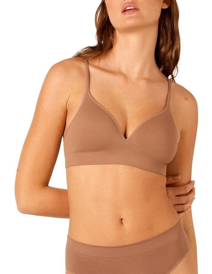 Ambra Bare Essentials Recycled Nylon Moulded Wirefree Bra in Almond Chocolate 10 B