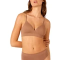 Ambra Bare Essentials Recycled Nylon Moulded Wirefree Bra in Almond Chocolate 12 A
