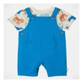 Sprout Animal Jersey Overall Set in Bright Blue Brt Blue 000