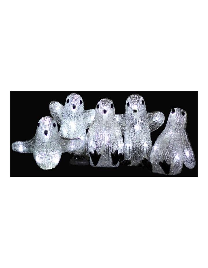 Lexi Lighting Acrylic Baby Penguin Christmas Lights 5 Pieces Set White