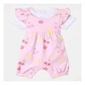 Sprout Cherry Jersey Overall Set in Pale Pink 0
