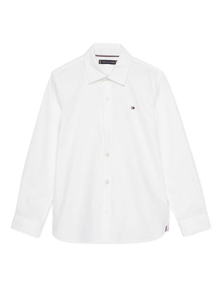 Tommy Hilfiger Boys 3-7 Cotton Dobby Archive Fit Shirt in White 5