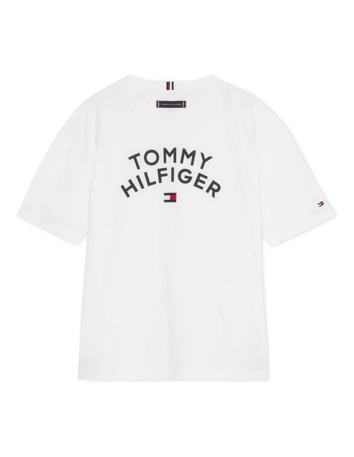 Tommy Hilfiger Boys 3-7 Graphic Logo Archive Fit T-Shirt in White 3