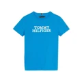 Tommy Hilfiger Logo Peached Cotton T-shirt (3-7 Years) in Blue 3